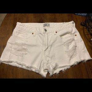 Abercrombie white cut off shorts size 2